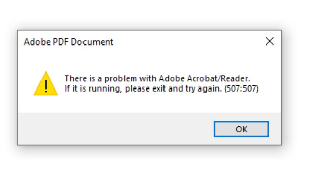 There Is A Problem With Adobe Acrobat Reader